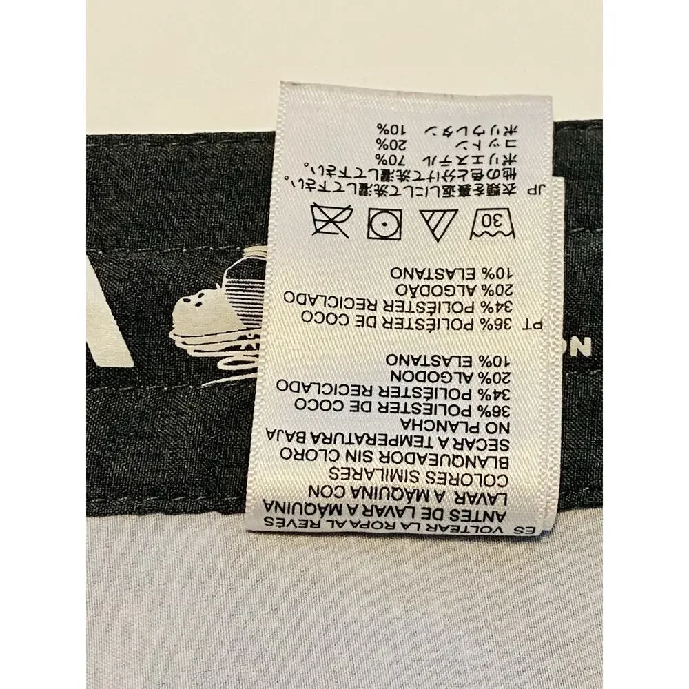 Vissla Mens Geometric Board Shorts Teal Charcoal Upcycled Coconut Stretch 34